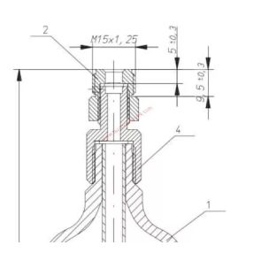 CO2 reusable bottle M15x1.25 100g