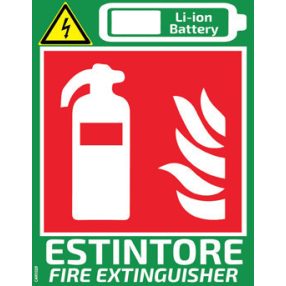   Značka hasiaceho prístroja s lítium-iónovou batériou, hliník