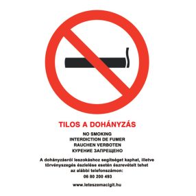 Zákaz fajčenia! Veľkosť A4, tabuľa z PVC