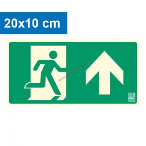   Signalizátor únikovej cesty hore (vpred), podsvietená plastová značka 20x10 cm, hrúbka 0,7 mm - IMPLASER B150
