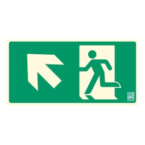   Značka úniková cesta, šípka doľava a hore, 30x15 cm, 0,7 mm