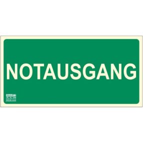 NOTAUSGANG, 30 x 15 cm, 0,7 mm