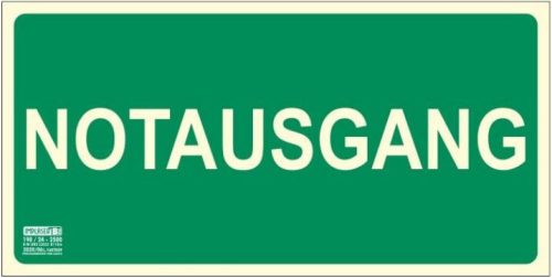 NOTAUSGANG, 30 x 15 cm, 0,7 mm
