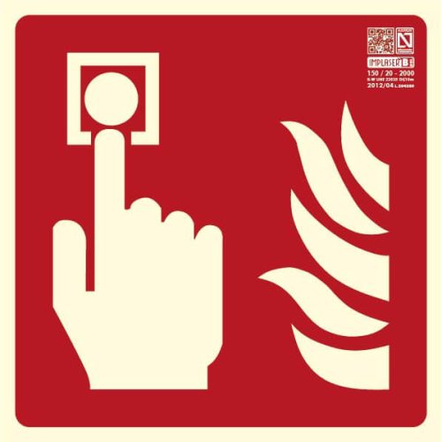 Fire protection sign, fire alarm, ASRISO, 15x15 cm