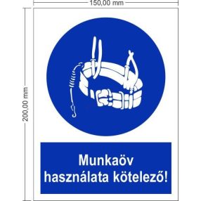   Povinné používanie pracovného pásu! - Príkazová značka 15x20 cm IMPLASER