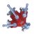 Štvorcestná deliaca priečka B->C-B-C s pákovým uzáverom