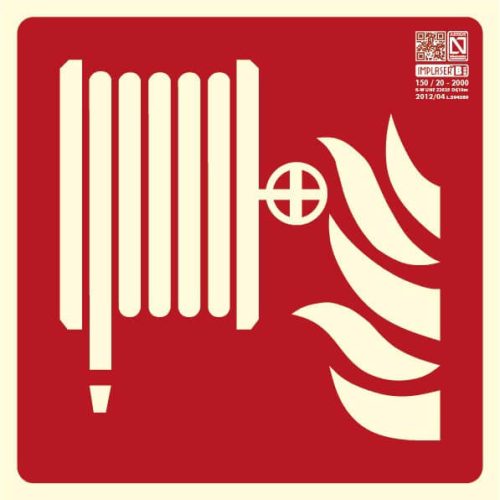 Fire sign, fire hose, ASRISO, 15x15 cm