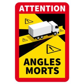   Nálepka Angles Morts – Výstražná nálepka mŕtveho uhla, kamión - francúzska - 3 ks